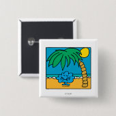 Mr Daydream Beach Scene Vierkante Button 5,1 Cm (Voorkant /achterkant)