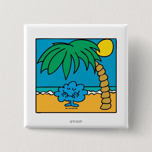 Mr Daydream Beach Scene Vierkante Button 5,1 Cm (Voorkant)