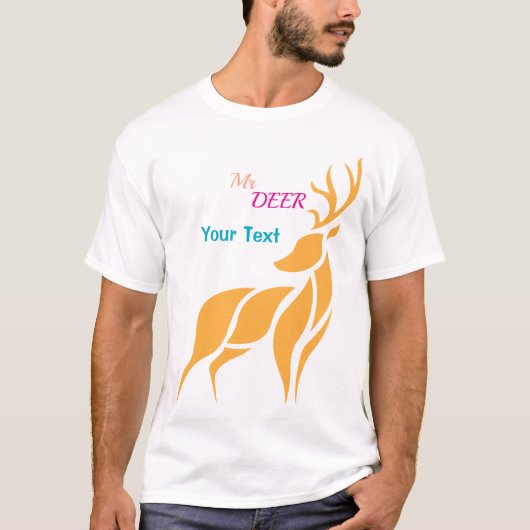Mr. Deer Grafisch – Rustieke Bosstijl T-shirt (Voorkant)
