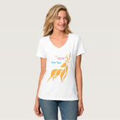 Mr. Deer Grafisch – Rustieke Bosstijl T-shirt (Voorkant volledig)