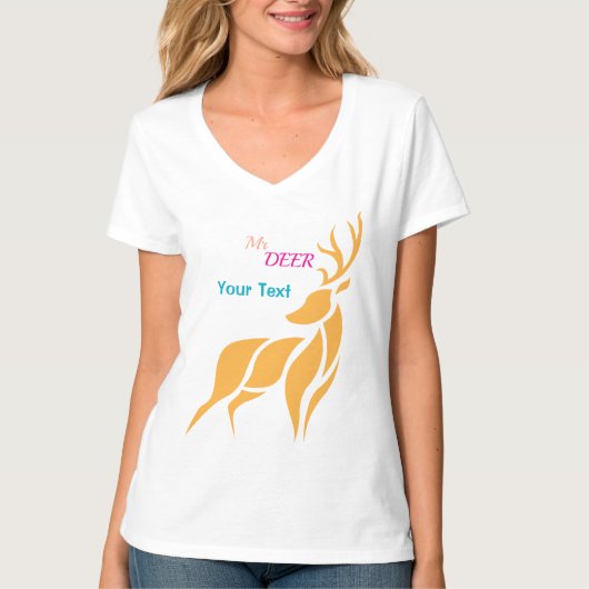 Mr. Deer Grafisch – Rustieke Bosstijl T-shirt (Voorkant)