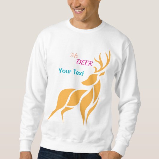 Mr. Deer Grafisch – Rustieke Bosstijl Trui (Voorkant)