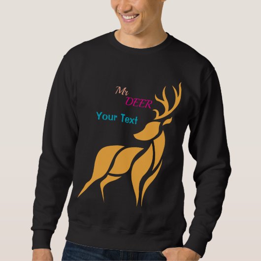 Mr. Deer Grafisch – Rustieke Bosstijl Trui (Voorkant)