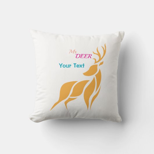 Mr. Deer Graphic – Rustic Woodland Style Kussen (Voorkant)