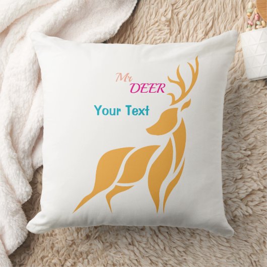 Mr. Deer Graphic – Rustic Woodland Style Kussen (Deken)