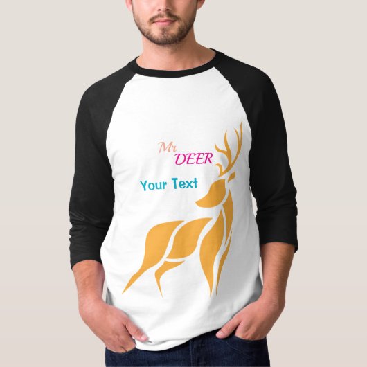 Mr. Deer Graphic – Rustic Woodland Style T-shirt (Voorkant)