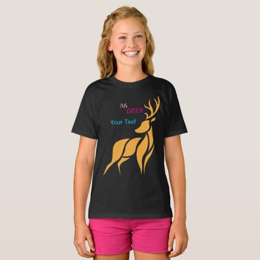 Mr. Deer Graphic – Rustic Woodland Style T-shirt (Voorkant volledig)