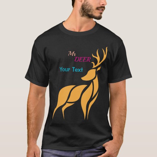 Mr. Deer Graphic – Rustic Woodland Style T-shirt (Voorkant)