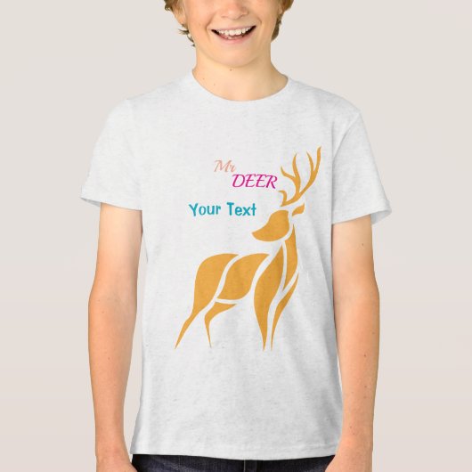 Mr. Deer Graphic – Rustic Woodland Style Tri-Blend Shirt (Voorkant)