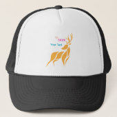 Mr. Deer Graphic – Rustic Woodland Style Trucker Pet (Voorkant)