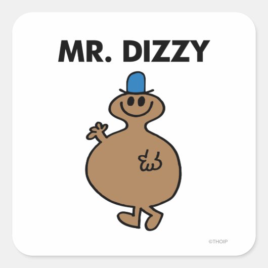 Mr Dizzy | Klassieke houding Vierkante Sticker (Voorkant)