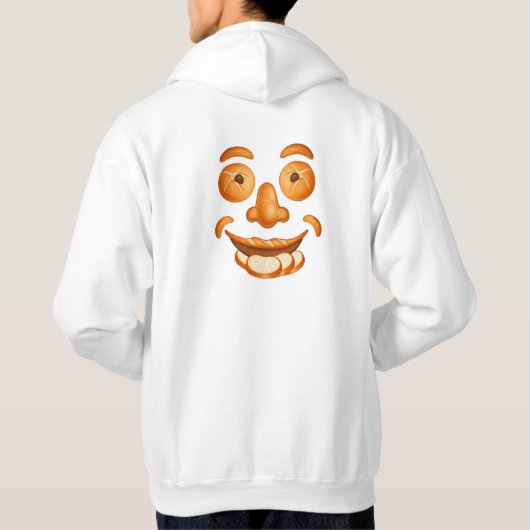 Mr. Dough Face - Funny Anthropomorphic Bread Man Hoodie (Achterkant)
