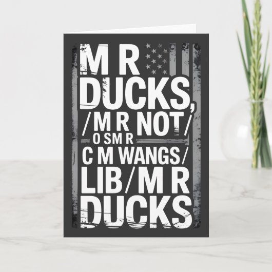 MR Ducks Funny Phonetic Joke Distressed American Kaart (Voorkant)
