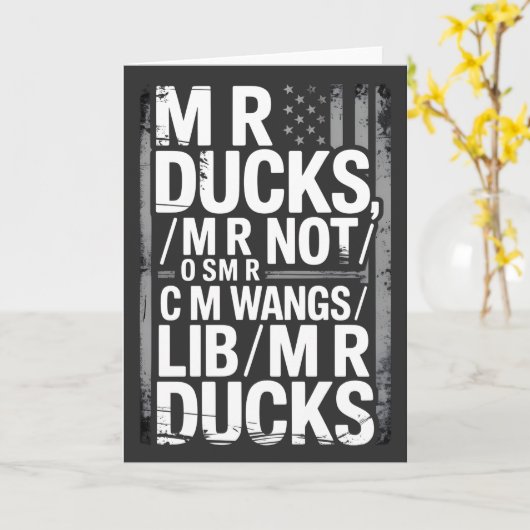 MR Ducks Funny Phonetic Joke Distressed American Kaart (Gele Bloem)
