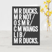 MR Ducks Funny Phonetic Joke Southern Humor Gift Kaart (Gele Bloem)