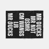 Mr Ducks Mr Not Duck Joke Phonetic Puzzle Fleece Deken (Voorkant (Horizontaal))