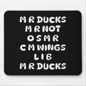Mr Ducks Mr Not Osar Cm Wings Funny Duck Muismat (Voorkant)