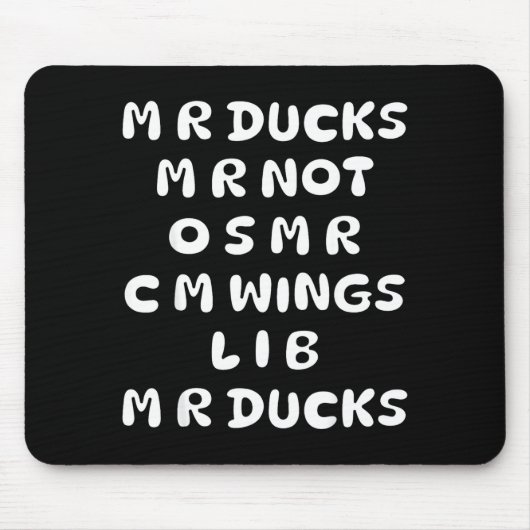 Mr Ducks Mr Not Osar Cm Wings Funny Duck  Muismat (Voorkant)