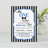 Mr. EENderful eerste verjaardag uitnodiging (Staand voorkant)