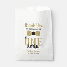 Mr. EENderful partij gunsttas, zwart, nep goud Bedankzakje