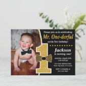 Mr. EENderful Verjaardag Uitnodiging met Foto (Staand voorkant)