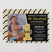 Mr. EENderful Verjaardag Uitnodiging met Foto (Voorkant / Achterkant)