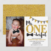 Mr. EENderful Verjaardag Uitnodiging met Foto (Voorkant / Achterkant)