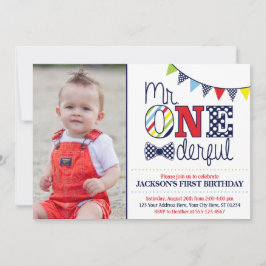 Mr. EENderful Verjaardag Uitnodiging met Foto