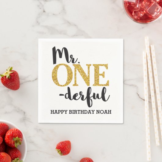 Mr. EENderful witte cocktail papier servetten (Insitu)