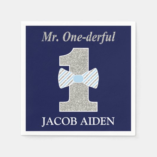 Mr. EENderful witte standaard cocktail servet (Voorkant)