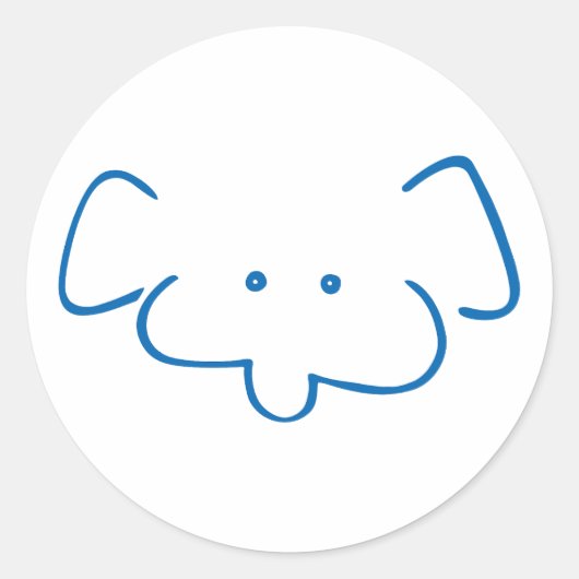 Mr Elephant Ronde Sticker (Voorkant)
