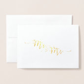 Mr. en de heer Etched Gold Foil Wenskaart Folie Kaarten (Voorkant met envelop)