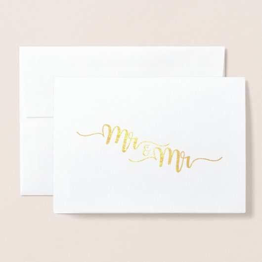 Mr. en de heer Etched Gold Foil Wenskaart Folie Kaarten (Voorkant met envelop)