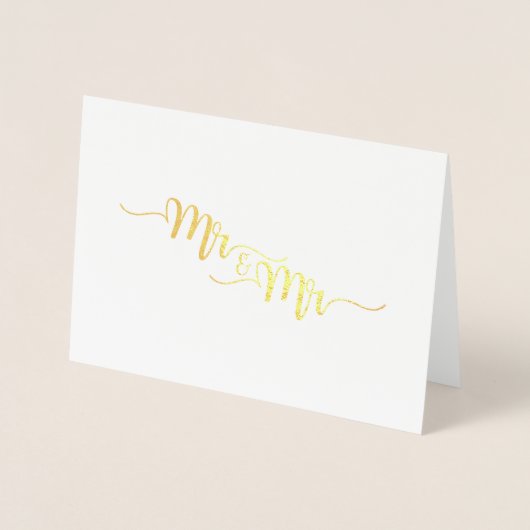 Mr. en de heer Etched Gold Foil Wenskaart Folie Kaarten (Voorkant)
