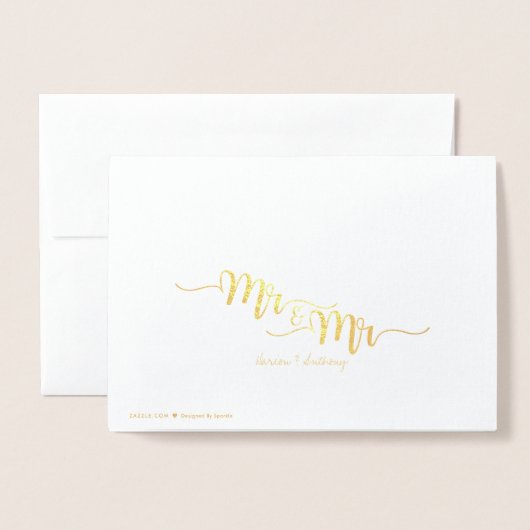 Mr. en de heer Etched Gold Foil Wenskaart Folie Kaarten (Met envelop)