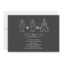 Mr en Doodle Church Chalkboard Gay Wedding