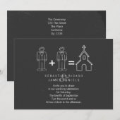Mr en Doodle Church Chalkboard Gay Wedding Kaart (Voorkant / Achterkant)