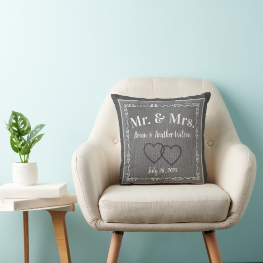 Mr en mevrouw Aandenken Kussen (Stoel)
