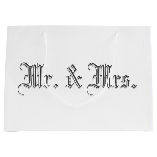 Mr. en mevrouw Blackletter Wine Gift Bag Groot Cadeauzakje (Voorkant)