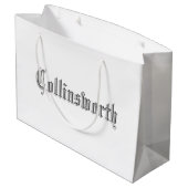 Mr. en mevrouw Blackletter Wine Gift Bag Groot Cadeauzakje (Achterkant Gekanteld)