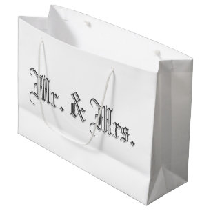Mr. en mevrouw Blackletter Wine Gift Bag Groot Cadeauzakje