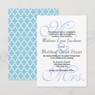 Mr. en mevrouw Blue - 3x5 Wedding Invitation Kaart
