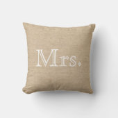 Mr. en mevrouw Burlap Pillow Kussen (Voorkant)