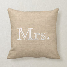 Mr. en mevrouw Burlap Pillow