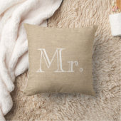 Mr. en mevrouw Burlap Pillow Kussen (Deken)