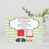 Mr. en mevrouw Claus Jolly Feet-kerstkaart Feestdagenkaart (Staand voorkant)