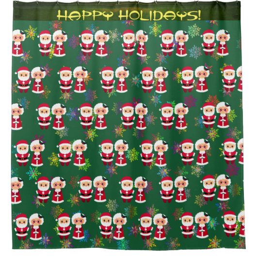 Mr. en mevrouw Clause Holiday Shower Curtain Douchegordijn (Voorkant)