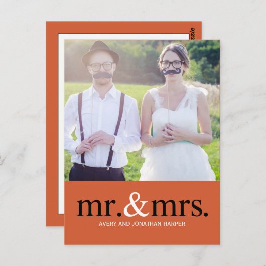 MR EN MEVROUW Dank u Briefkaart (Voorkant / Achterkant)