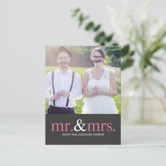 MR EN MEVROUW Dank u Briefkaart (Staand voorkant)