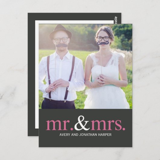 MR EN MEVROUW Dank u Briefkaart (Voorkant / Achterkant)